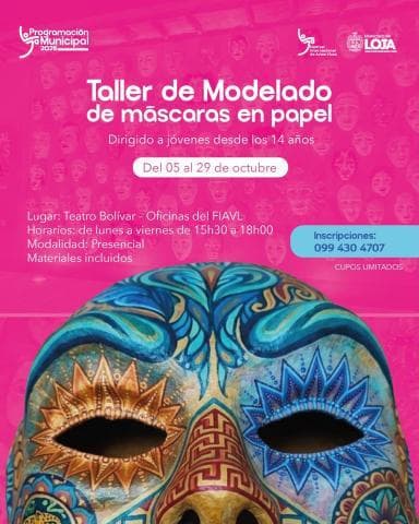 Taller de Modelado de Máscaras en Papel en Loja