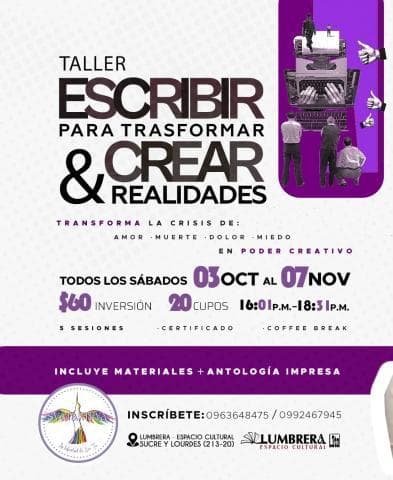 Afiche de Taller Escribir para Transformar: Crear Realidades